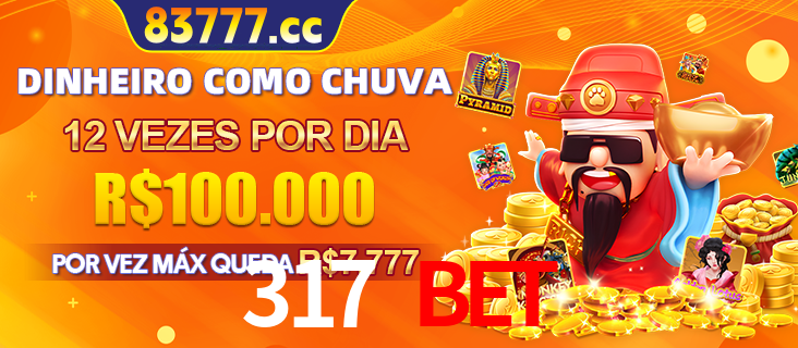 Banner do programa de recompensas Recomende para amigos do 317 BET, detalhando os bônus por convidar amigos, com prêmios que chegam a R$288.888.