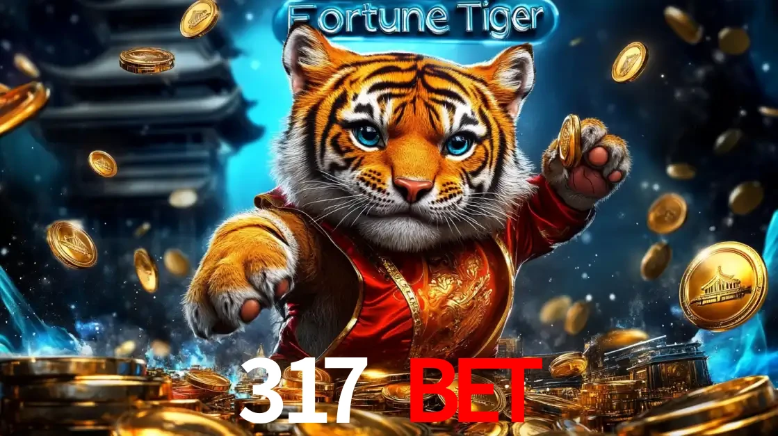 Imagem promocional do jogo de slot Fortune Tiger, com um tigre majestoso em traje tradicional cercado por uma fortuna em moedas de ouro, disponível agora no cassino 317 BET.