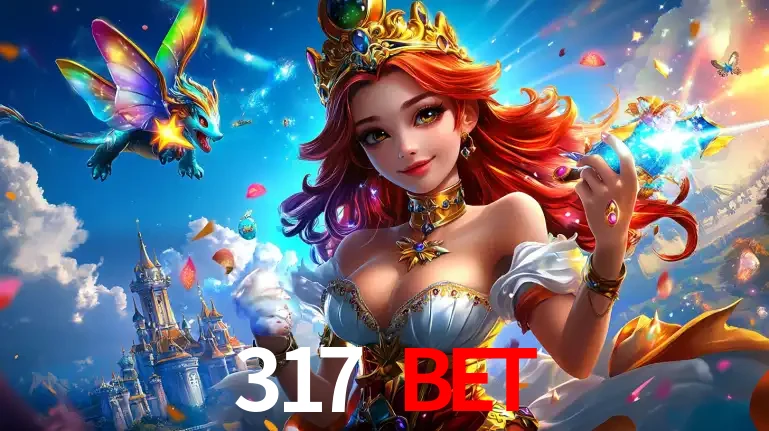 A princesa de um reino de fantasia mágico, com seu pequeno dragão, apresentando um mundo de prêmios encantados nos jogos de caça-níqueis do cassino 317 BET.